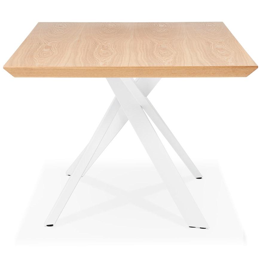 Kokoon Design WALABY' Dining Table In Natural Finish Wood With Central White X-shaped Leg - 200x100 Cm