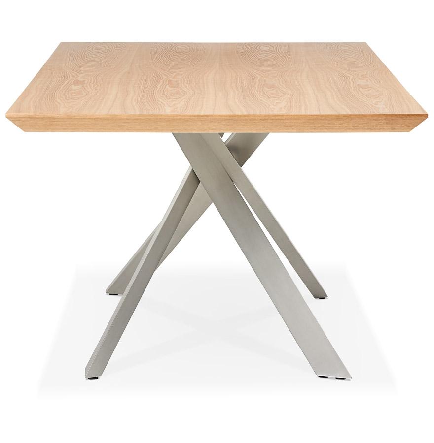 Kokoon Design WALABY' Dining Table In Natural Finish Wood With Central Metal Leg - 200x100 Cm