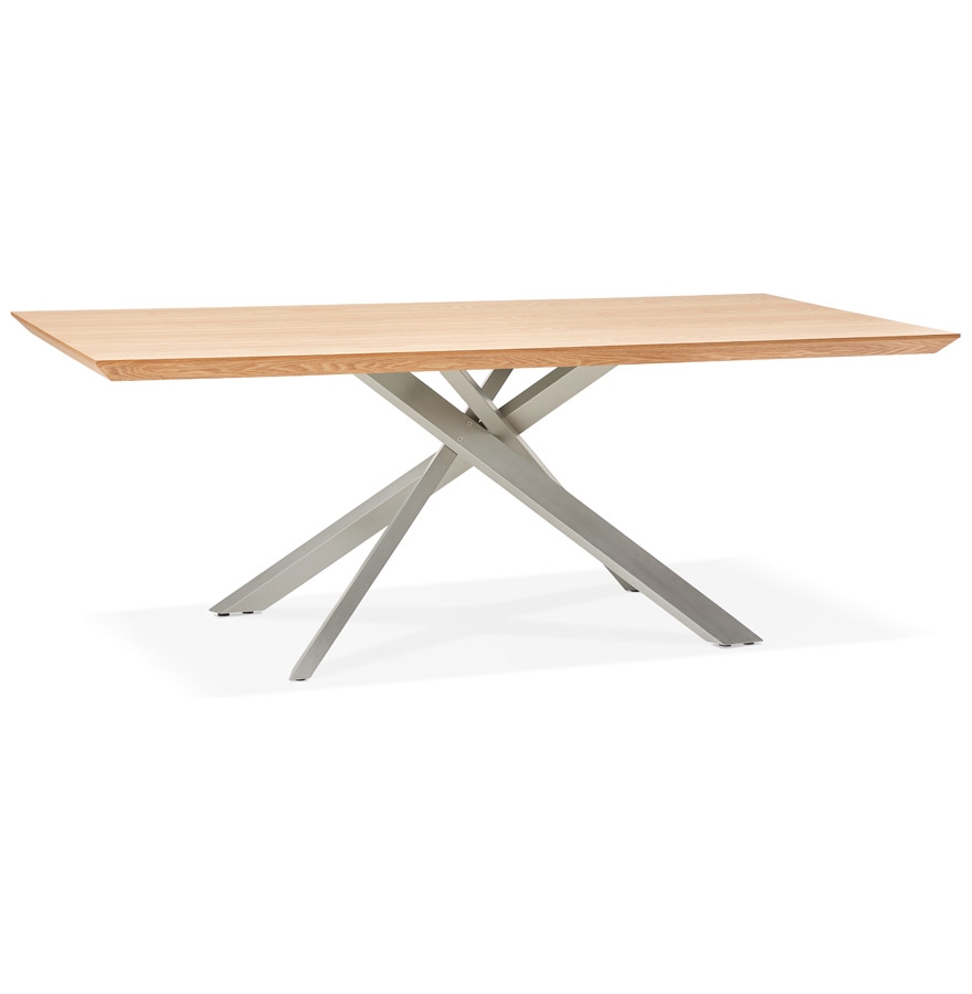 kokoon design WALABY' dining table in natural finish wood with central metal leg - 200x100 cm