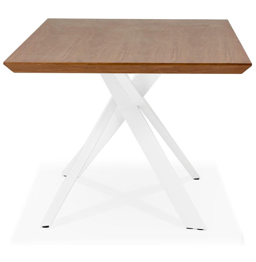Kokoon Design WALABY' Dining Table In Walnut Finish Wood With Central White X-shaped Leg - 200x100 Cm
