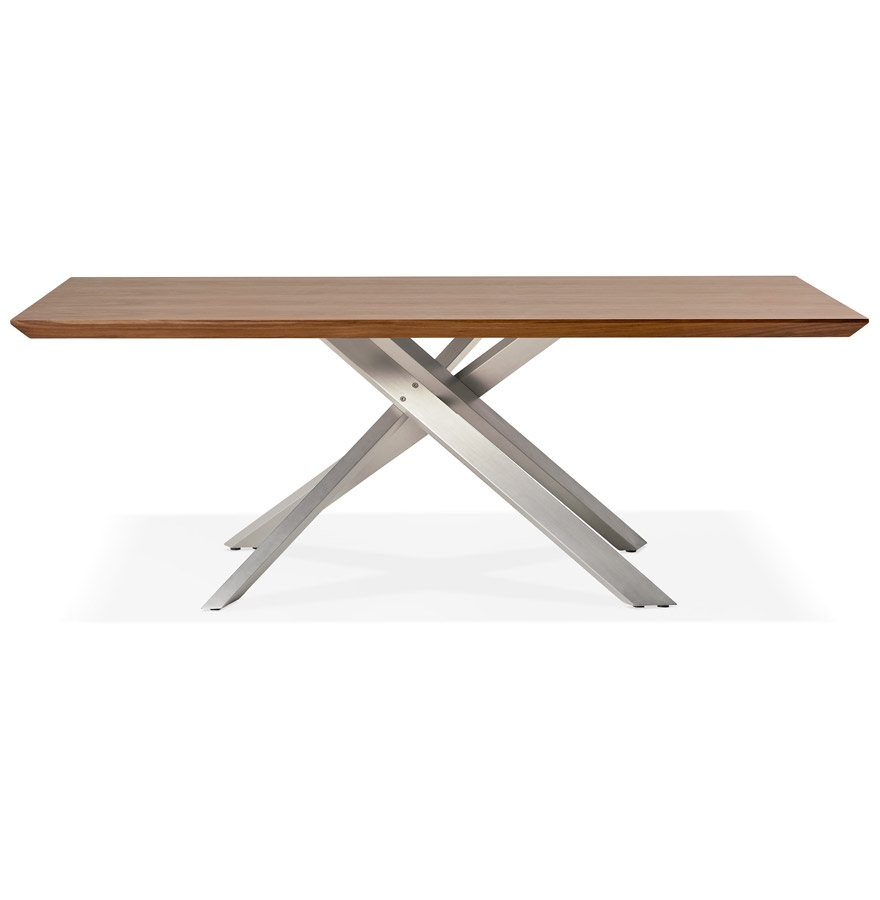 Kokoon Design WALABY' Dining Table In Walnut Finish Wood With Central Metal Leg - 200x100 Cm