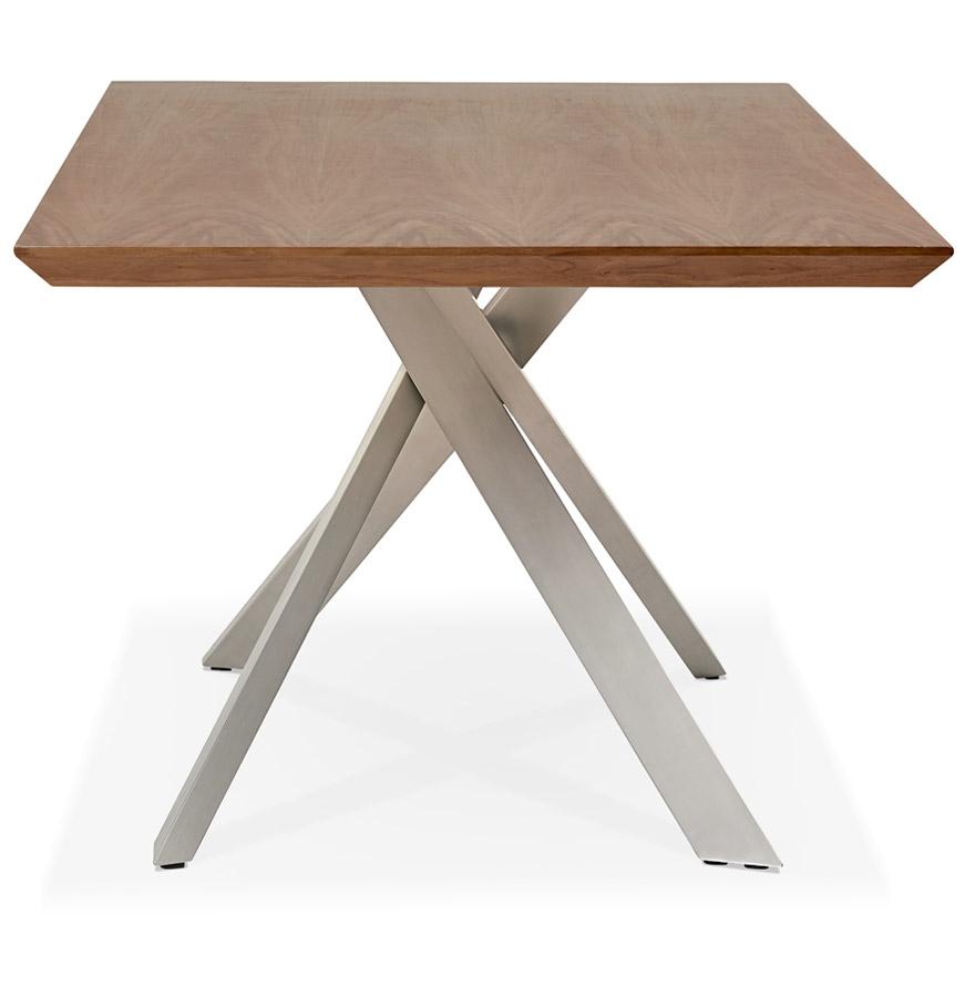 Kokoon Design WALABY' Dining Table In Walnut Finish Wood With Central Metal Leg - 200x100 Cm