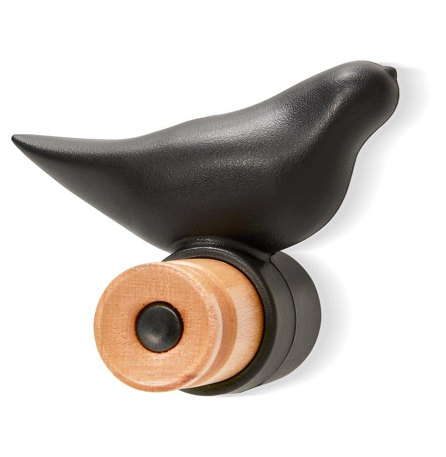 kokoon design Wall coat rack black 'MOANO' designer coat hook in the shape of a bird