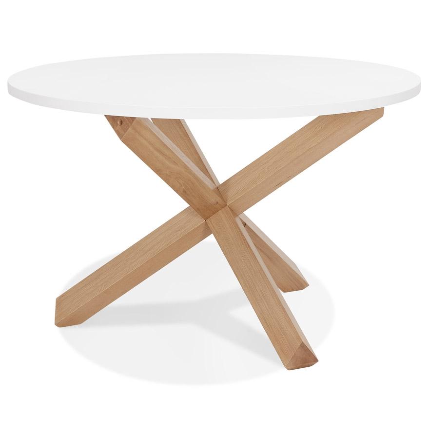 Kokoon Design White And Solid Oak 'MARVEL' Design Round Table - Ø 120 Cm
