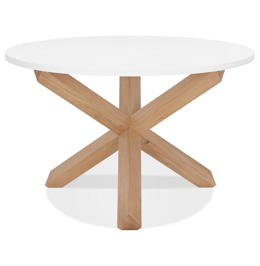 Kokoon Design White And Solid Oak 'MARVEL' Design Round Table - Ø 120 Cm