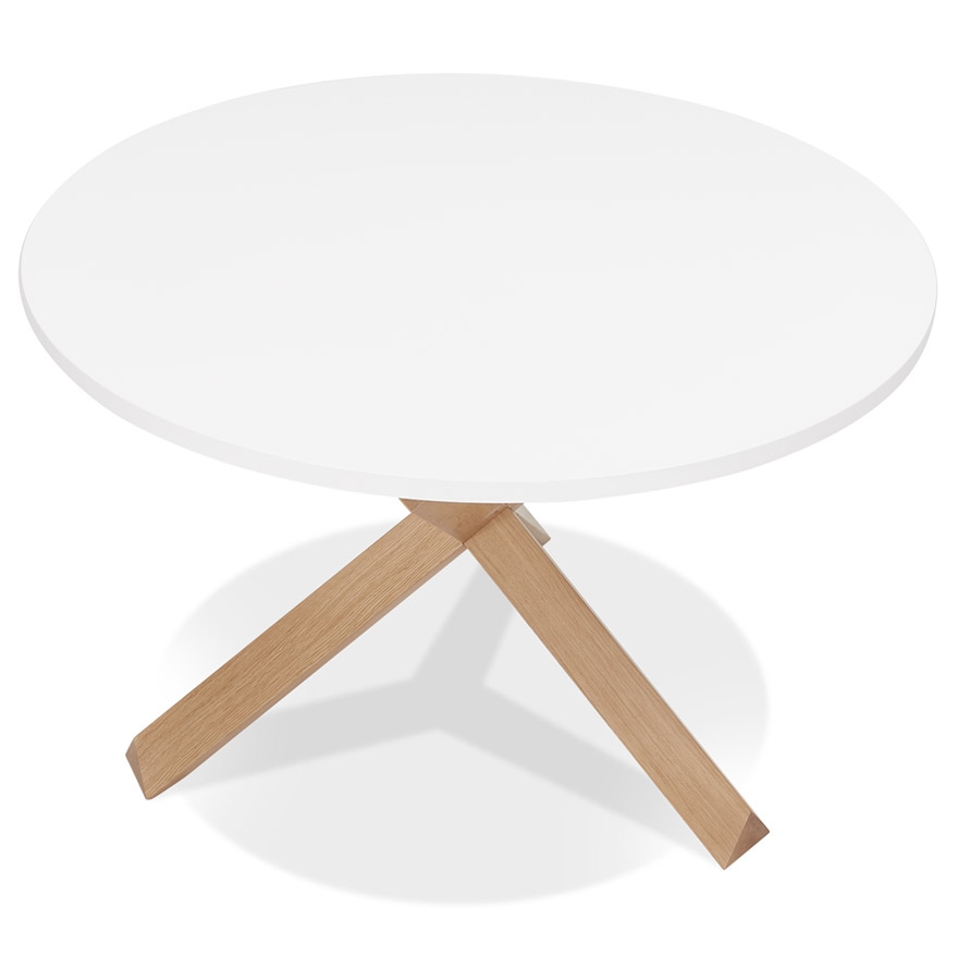 Kokoon Design White And Solid Oak 'MARVEL' Design Round Table - Ø 120 Cm