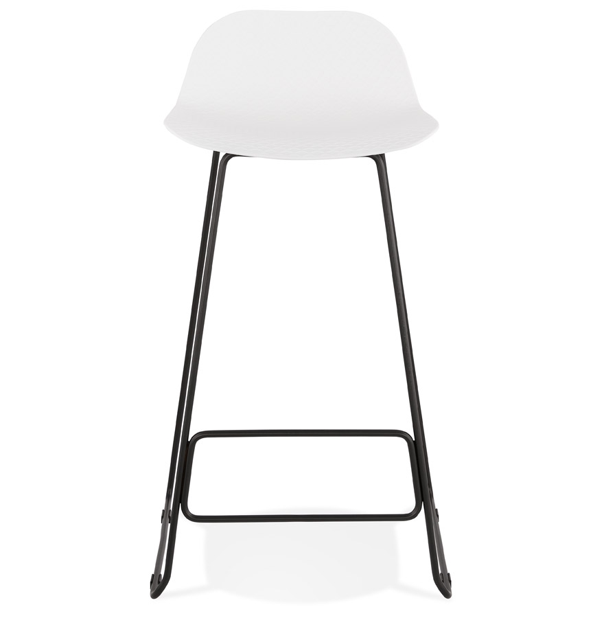 Kokoon Design White 'BABYLOS' Designer Bar Stool With Black Metal Legs