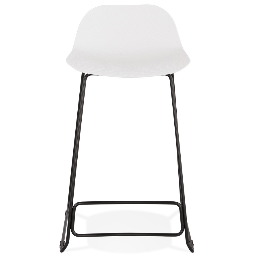 Kokoon Design White 'BABYLOS MINI' Mid-height Snack Stool With Black Metal Legs