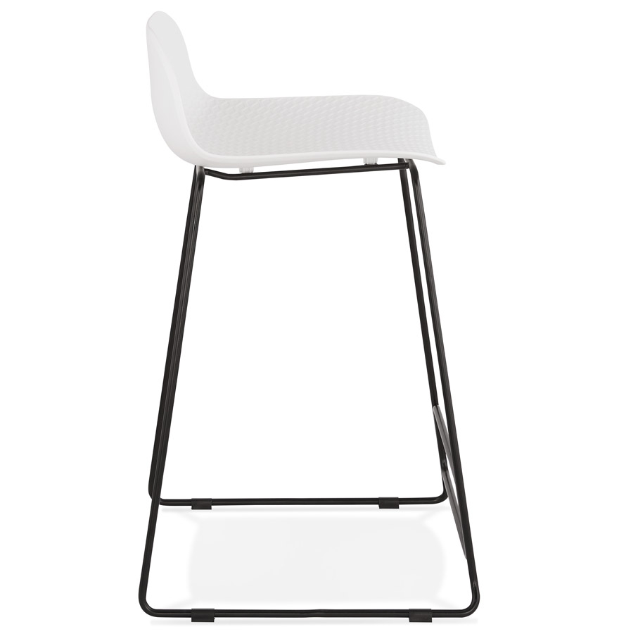 Kokoon Design White 'BABYLOS MINI' Mid-height Snack Stool With Black Metal Legs