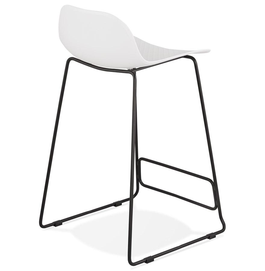 Kokoon Design White 'BABYLOS MINI' Mid-height Snack Stool With Black Metal Legs