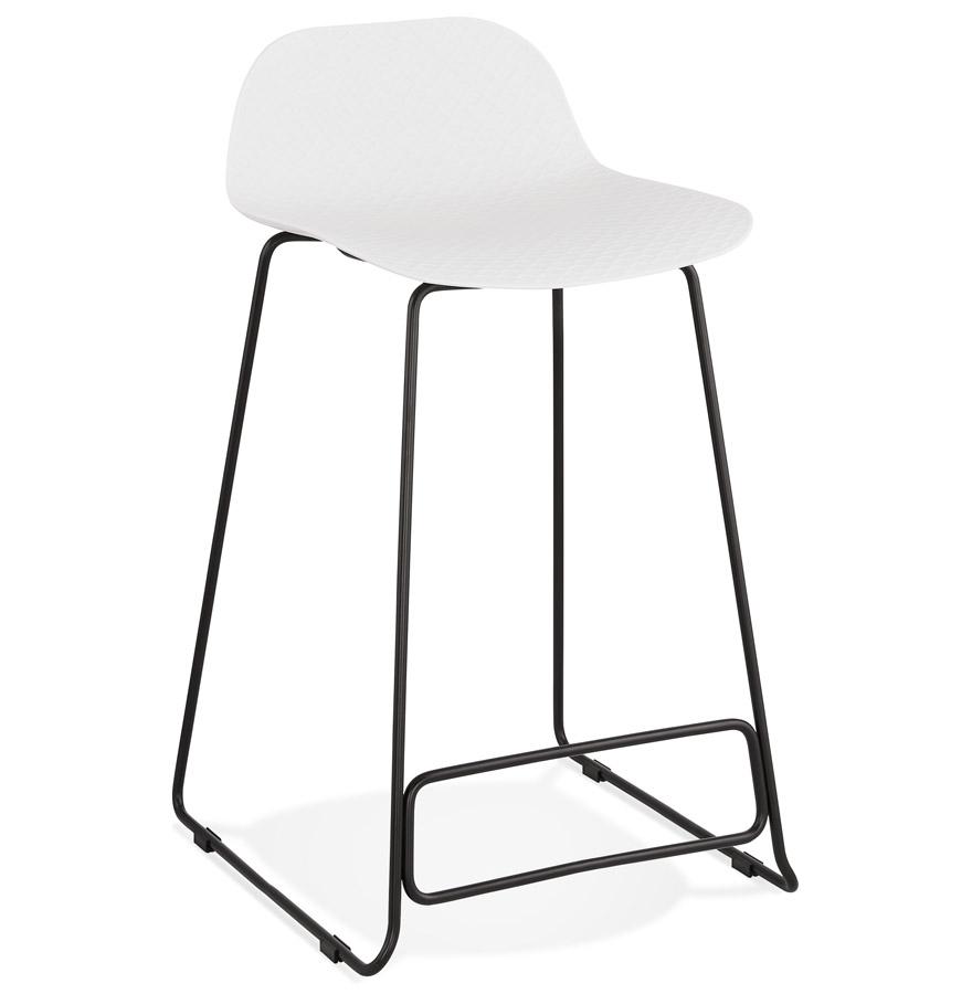 kokoon design White 'BABYLOS MINI' mid-height snack stool with black metal legs
