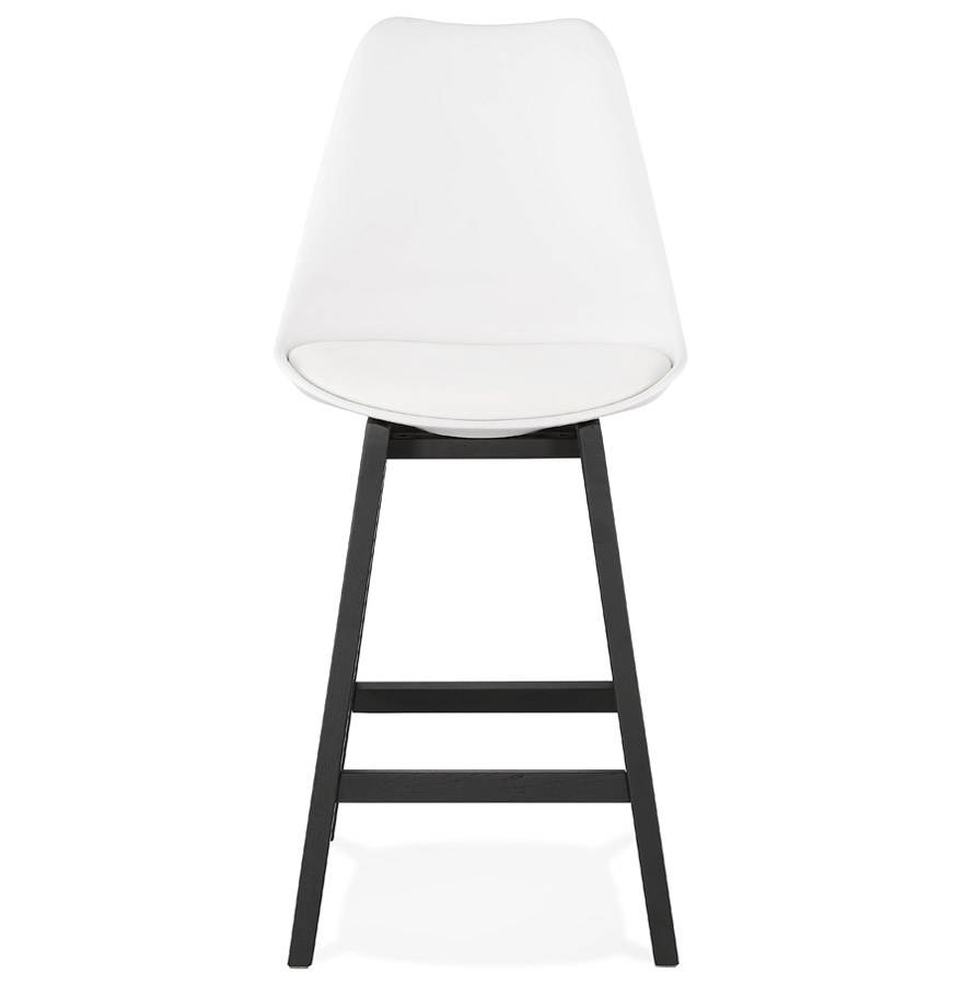 Kokoon Design White 'CAMILA MINI' Mid-height Snack Stool With Black Wooden Base