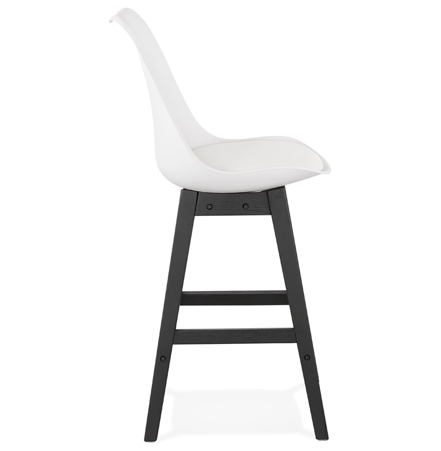 Kokoon Design White 'CAMILA MINI' Mid-height Snack Stool With Black Wooden Base
