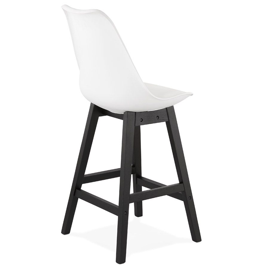 Kokoon Design White 'CAMILA MINI' Mid-height Snack Stool With Black Wooden Base