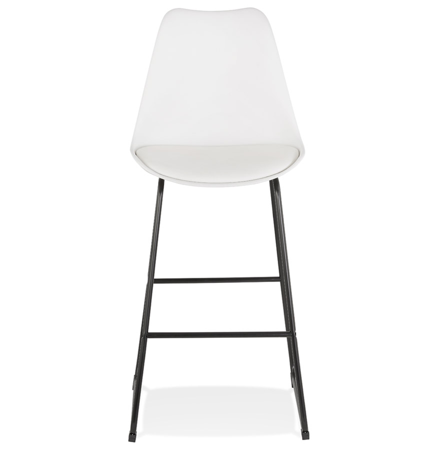 Kokoon Design White 'CHOKO' Bar Stool And Black Metal Legs