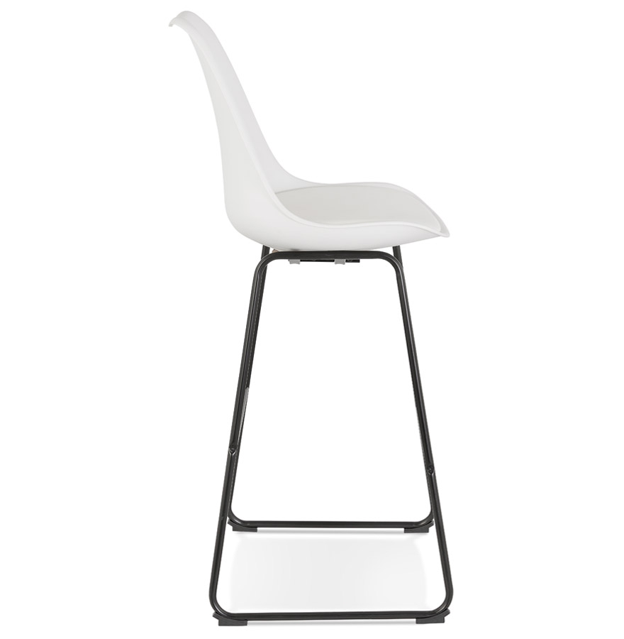 Kokoon Design White 'CHOKO' Bar Stool And Black Metal Legs