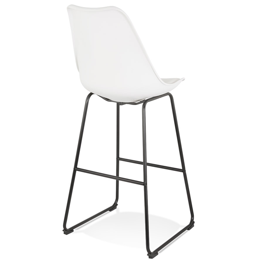 Kokoon Design White 'CHOKO' Bar Stool And Black Metal Legs