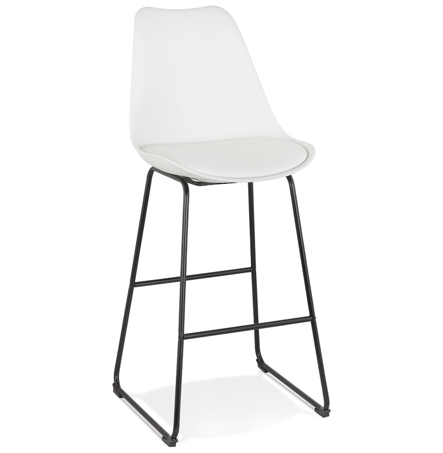 kokoon design White 'CHOKO' bar stool and black metal legs