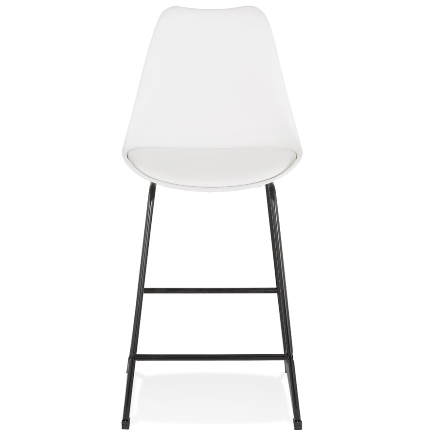 Kokoon Design White 'CHOKO MINI' Mid-height Snack Stool With Black Metal Legs