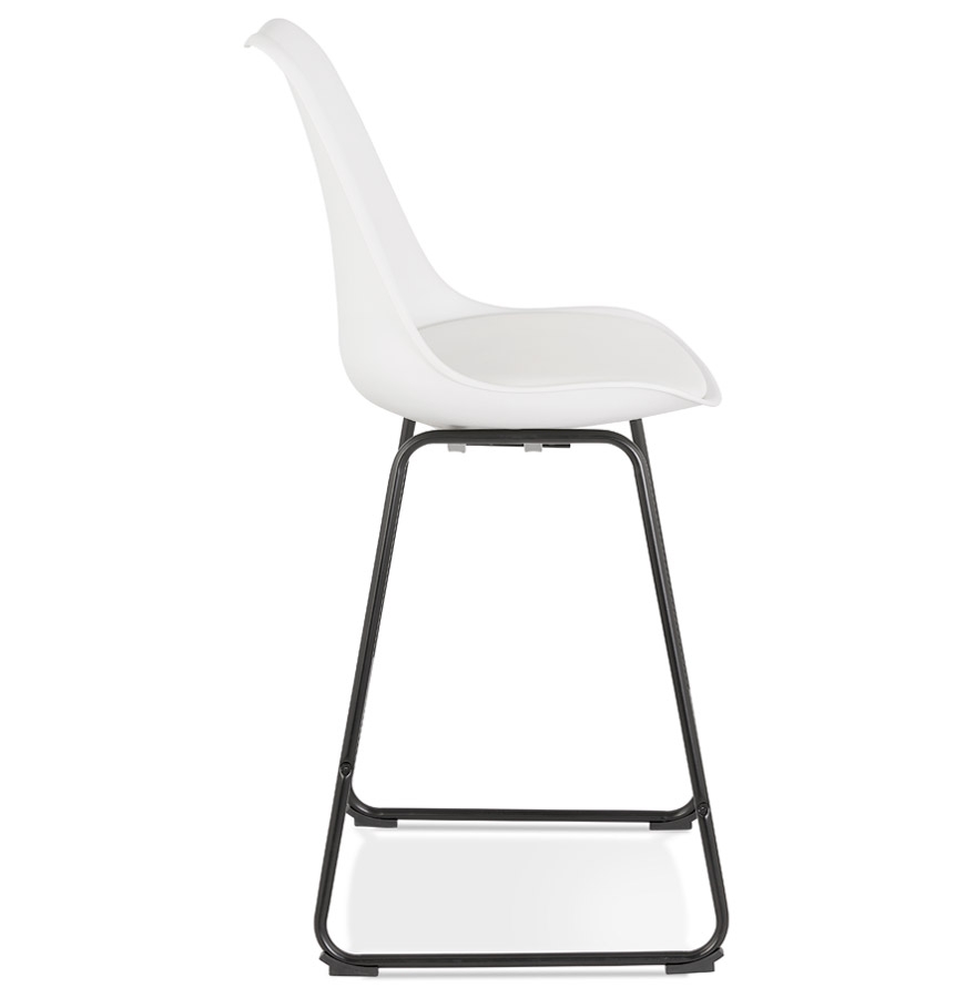 Kokoon Design White 'CHOKO MINI' Mid-height Snack Stool With Black Metal Legs