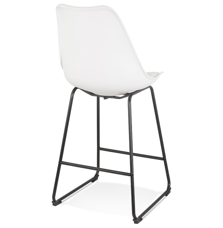 Kokoon Design White 'CHOKO MINI' Mid-height Snack Stool With Black Metal Legs