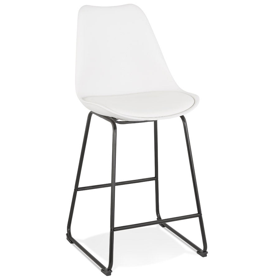 kokoon design White 'CHOKO MINI' mid-height snack stool with black metal legs