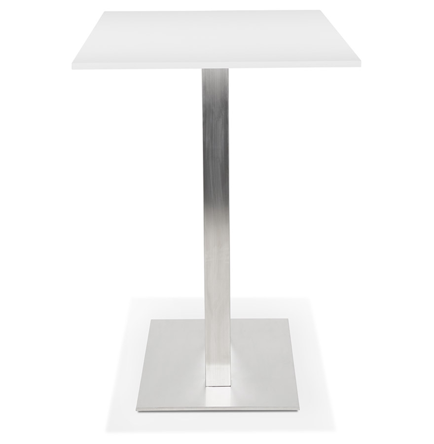 Kokoon Design White 'DENVER BAR' Design High Table With Brushed Metal Base - 160x80 Cm