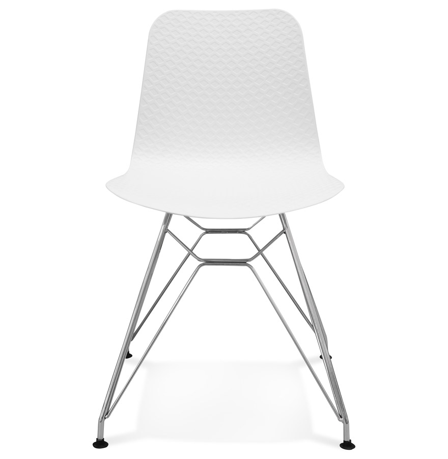 Kokoon Design White 'GAUDY' Design Chair With Chrome Metal Base