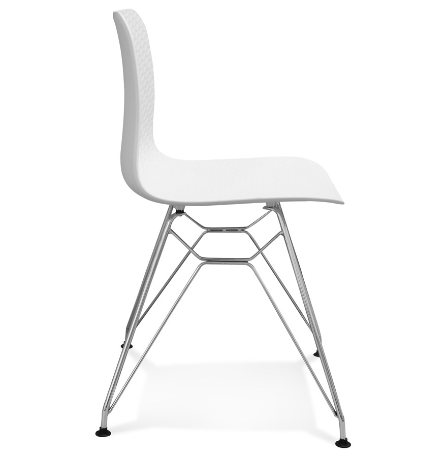 Kokoon Design White 'GAUDY' Design Chair With Chrome Metal Base