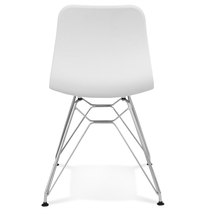 Kokoon Design White 'GAUDY' Design Chair With Chrome Metal Base