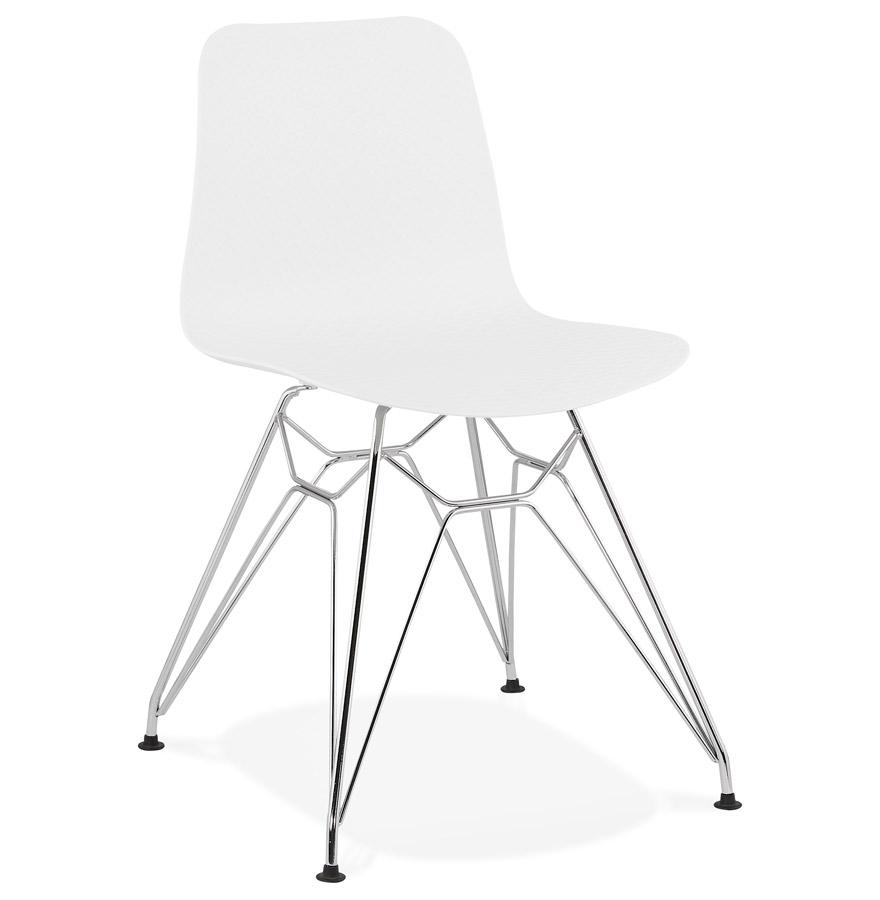 kokoon design White 'GAUDY' design chair with chrome metal base