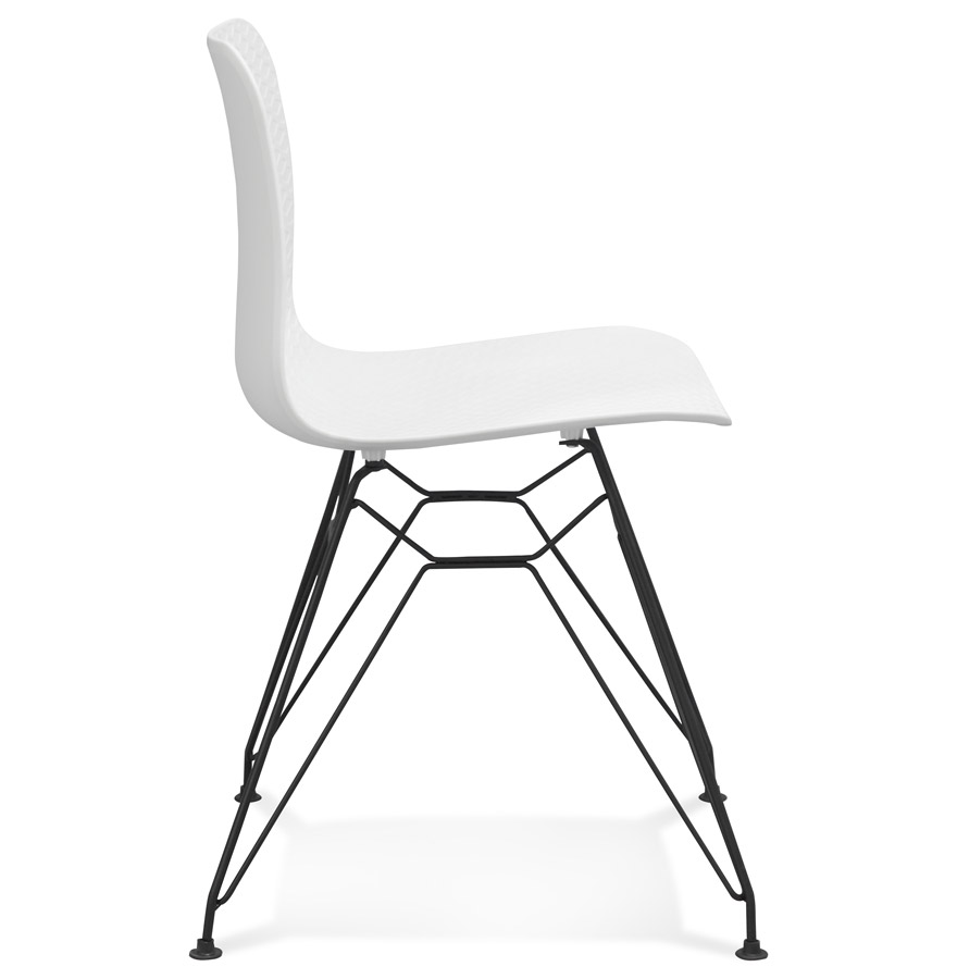 Kokoon Design White Industrial Style 'GAUDY' Designer Chair With Black Metal Base