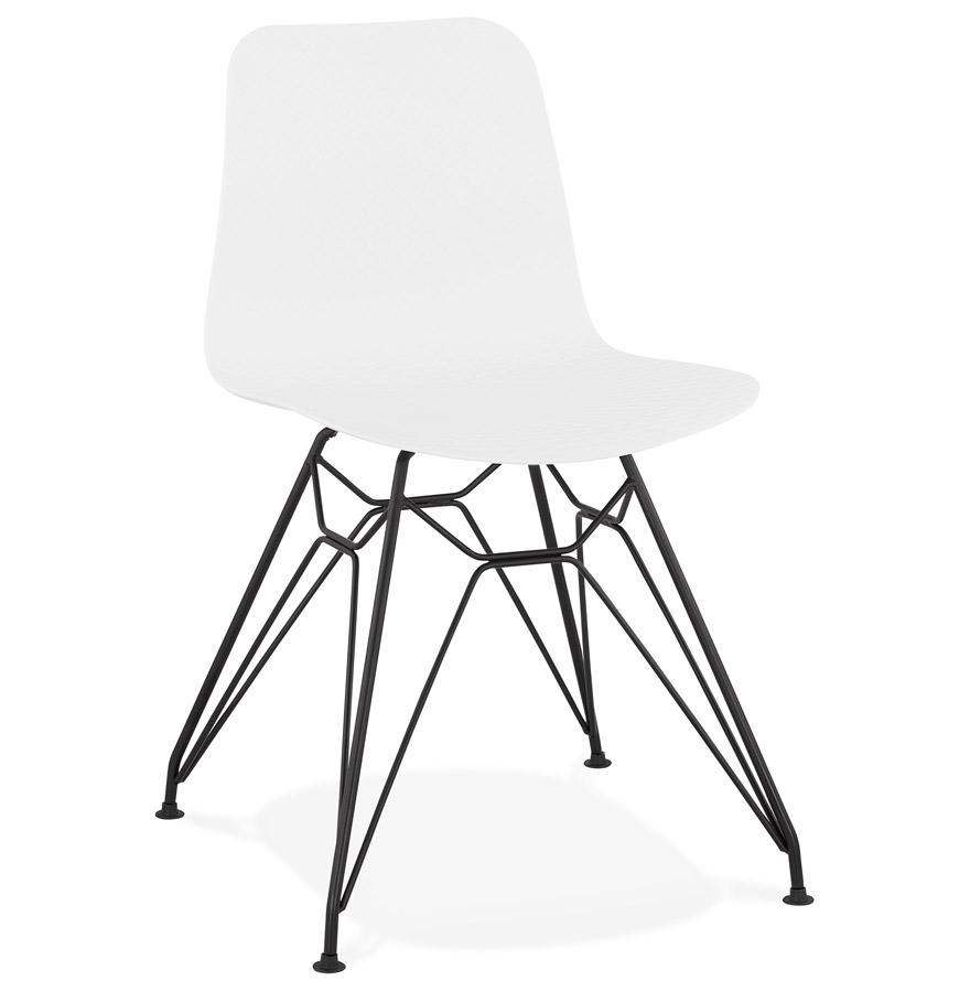 kokoon design White industrial style 'GAUDY' designer chair with black metal base
