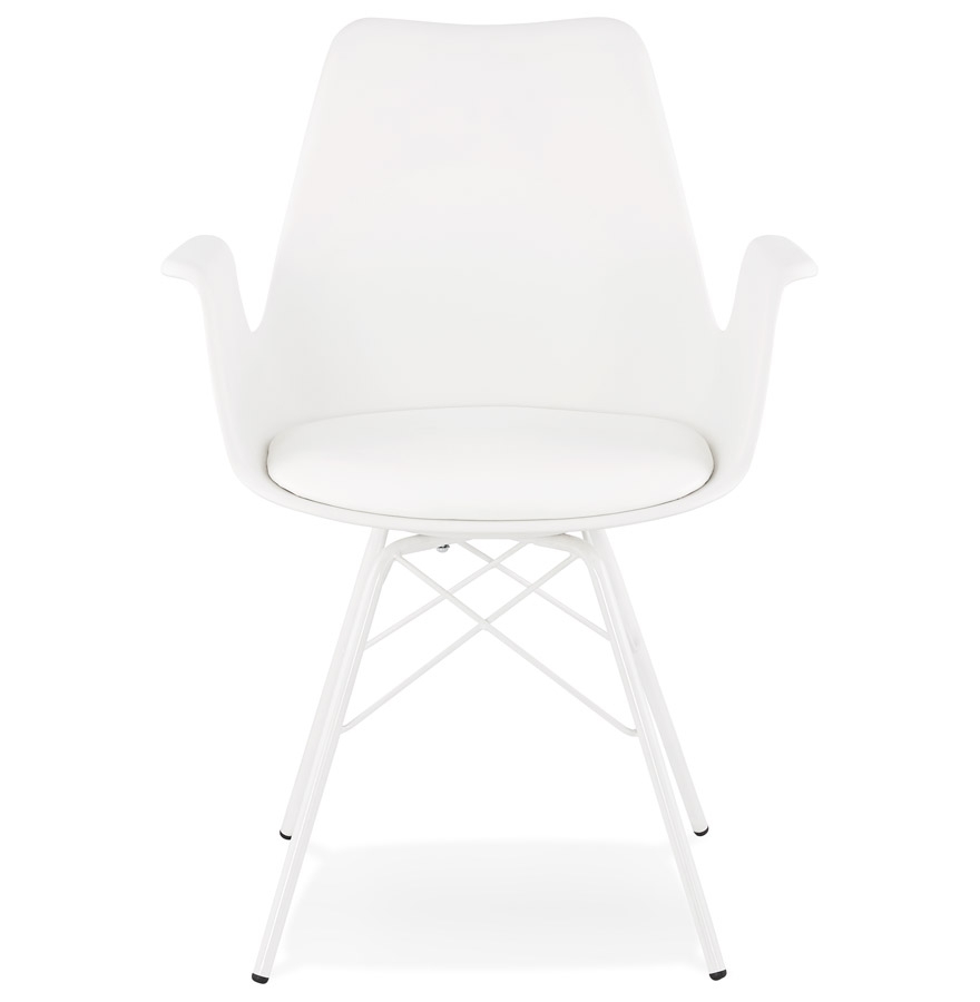 Kokoon Design White Industrial Style 'SALY' Chair With Armrests