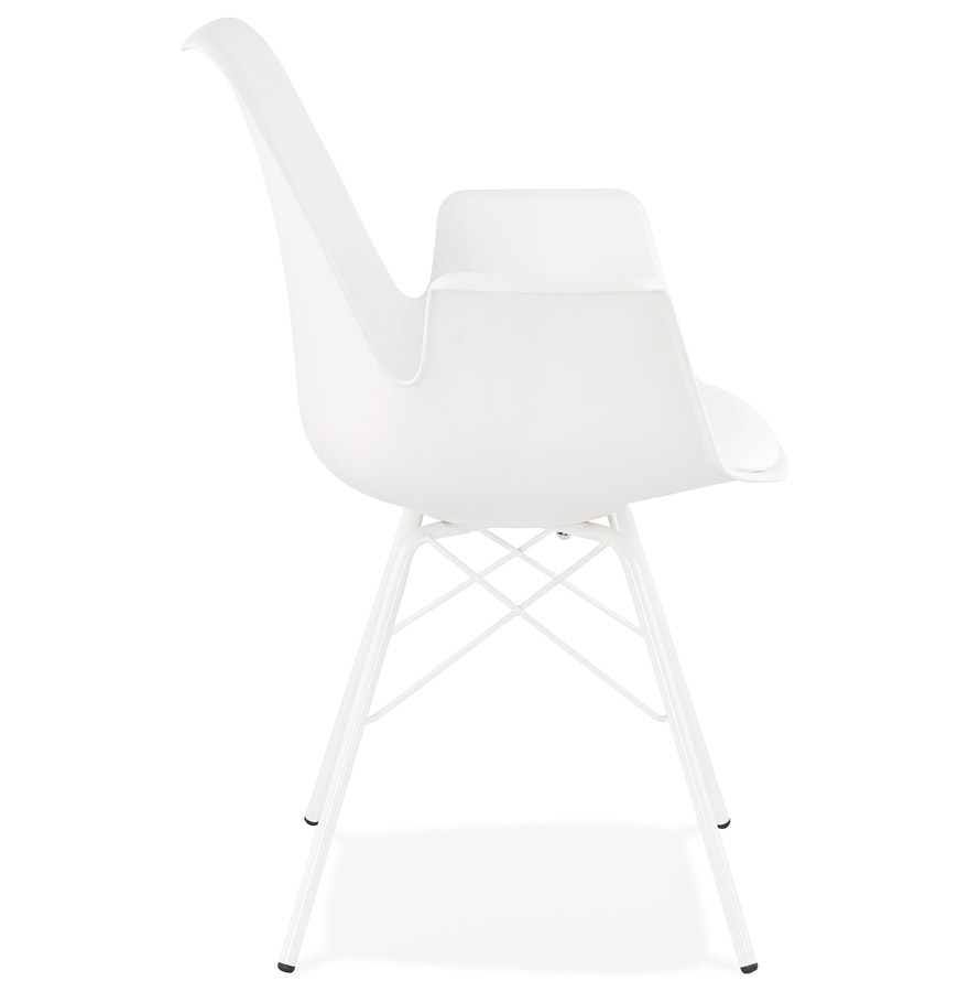 Kokoon Design White Industrial Style 'SALY' Chair With Armrests