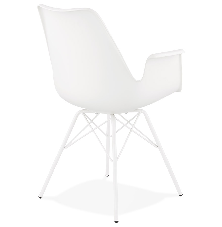 Kokoon Design White Industrial Style 'SALY' Chair With Armrests