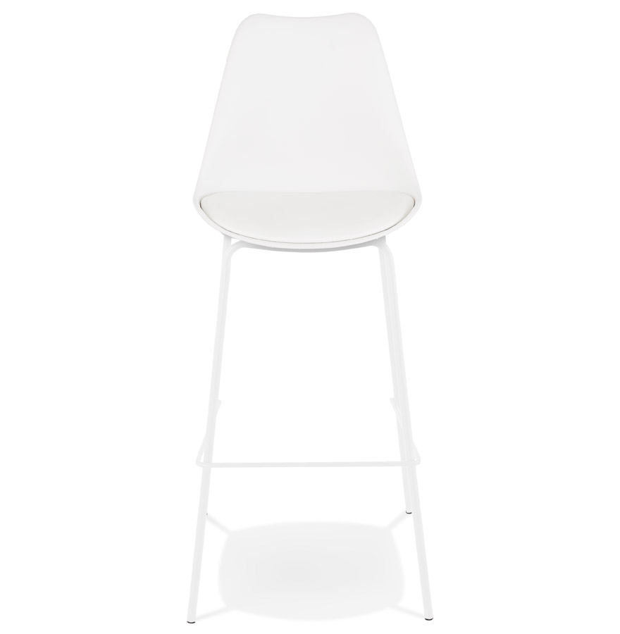 Kokoon Design White 'LEMON' Designer Bar Stool With White Metal Leg