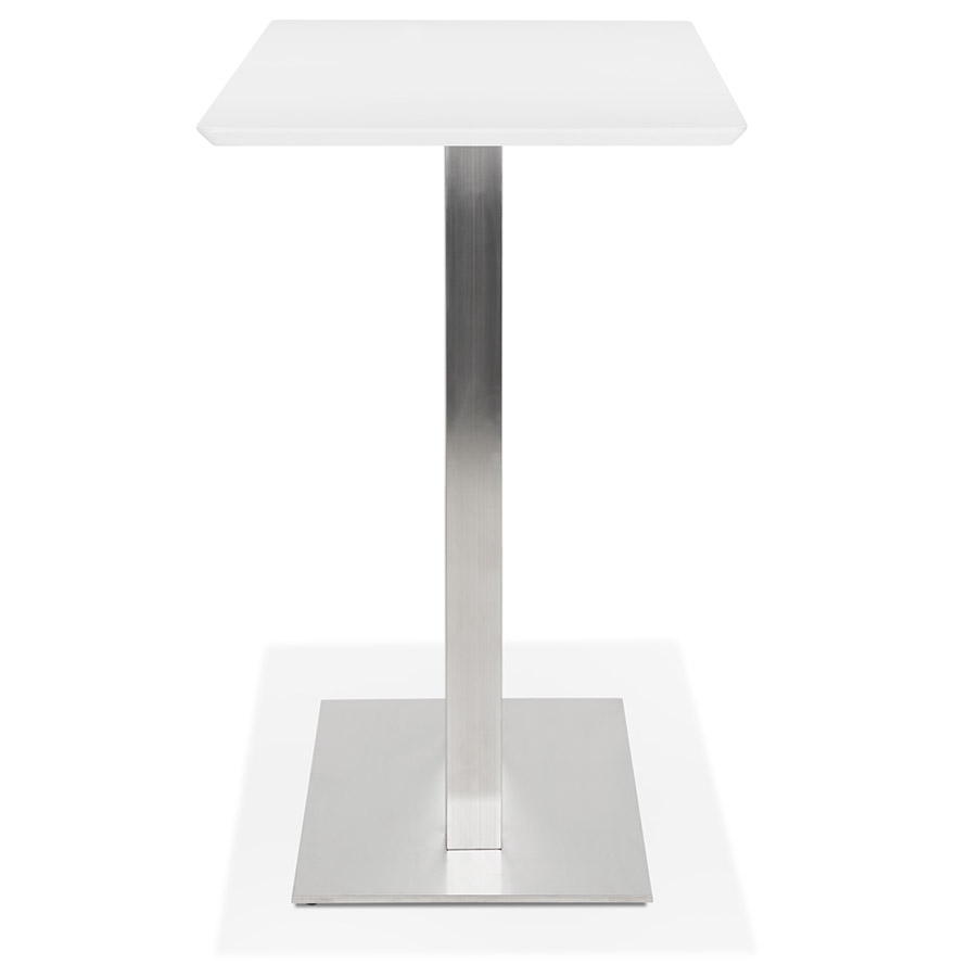 Kokoon Design White 'MAMBO BAR' Designer High Table With Brushed Metal Leg - 150x70 Cm