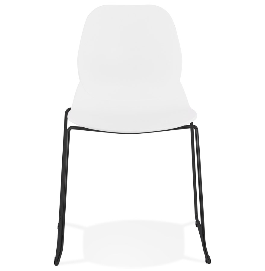 Kokoon Design White 'NUMERIK' Designer Chair With Black Metal Legs