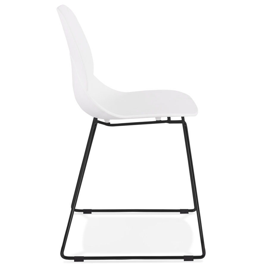 Kokoon Design White 'NUMERIK' Designer Chair With Black Metal Legs