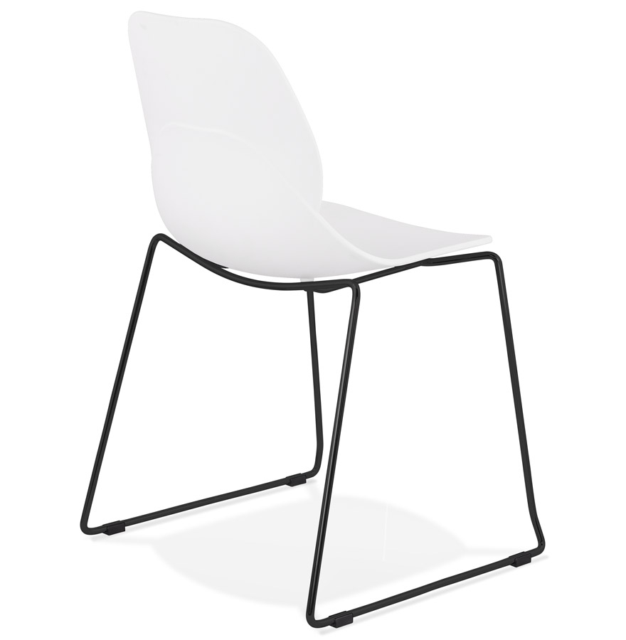 Kokoon Design White 'NUMERIK' Designer Chair With Black Metal Legs