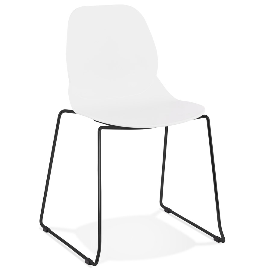 kokoon design White 'NUMERIK' designer chair with black metal legs