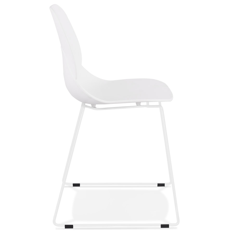 Kokoon Design White 'NUMERIK' Designer Chair With White Metal Legs