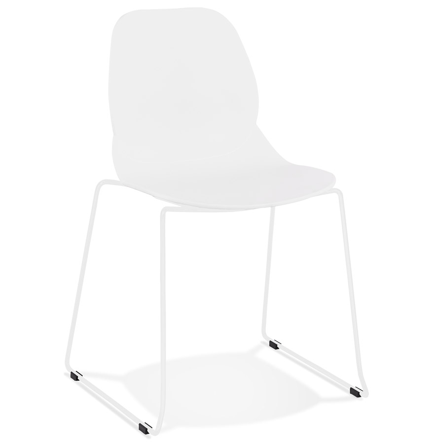 kokoon design White 'NUMERIK' designer chair with white metal legs