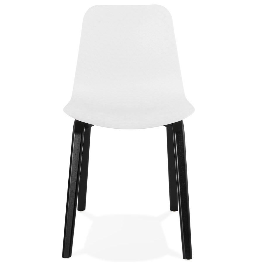Kokoon Design White 'PACIFIK' Designer Chair With Black Wooden Legs