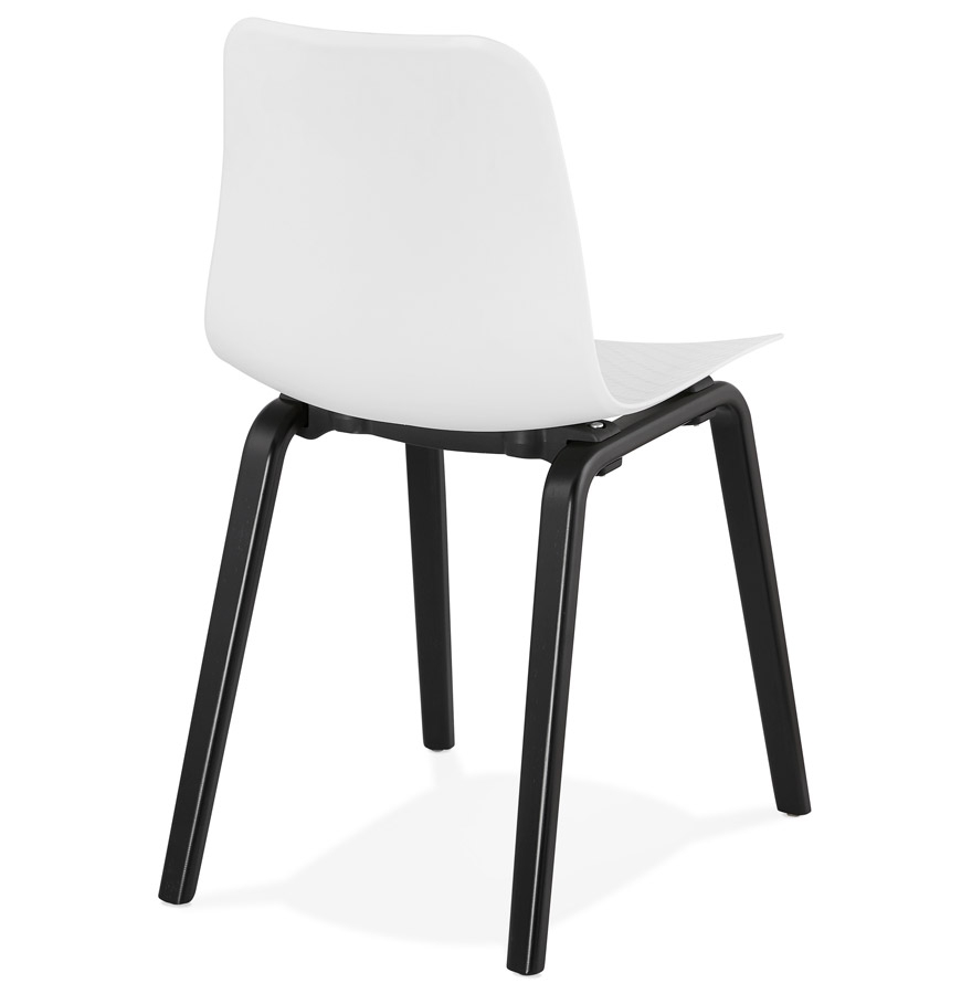 Kokoon Design White 'PACIFIK' Designer Chair With Black Wooden Legs