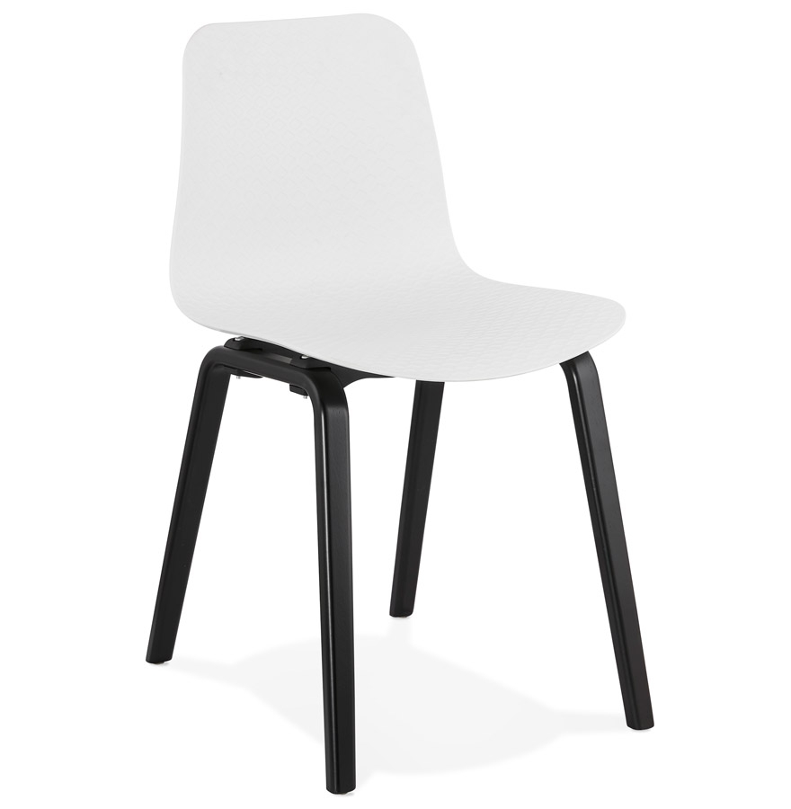 kokoon design White 'PACIFIK' designer chair with black wooden legs