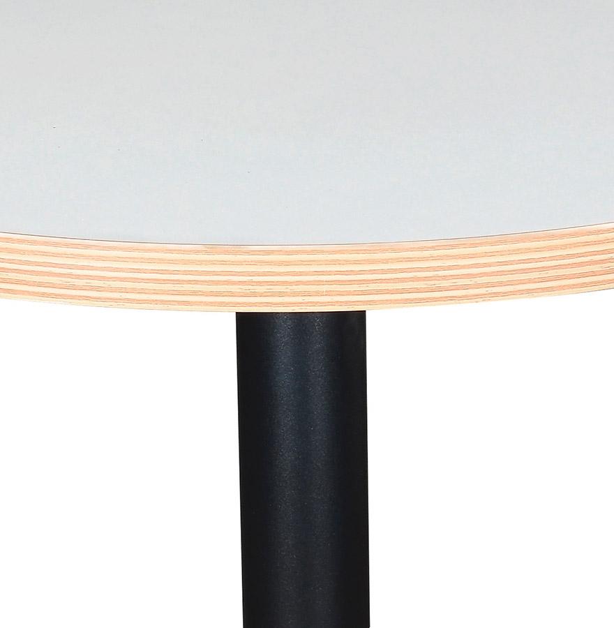 Kokoon Design White Round 'POLLUX ROUND' High Bar With Black Foot - Ø 60 Cm