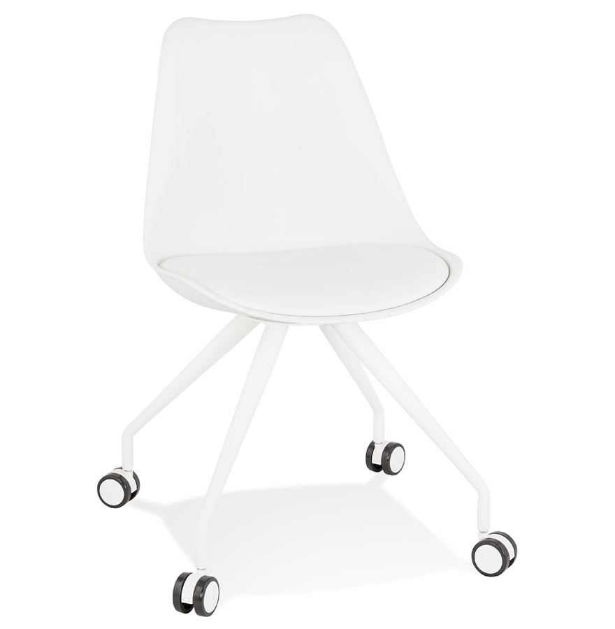 kokoon design White 'SKIN' office chair on casters with white metal structure