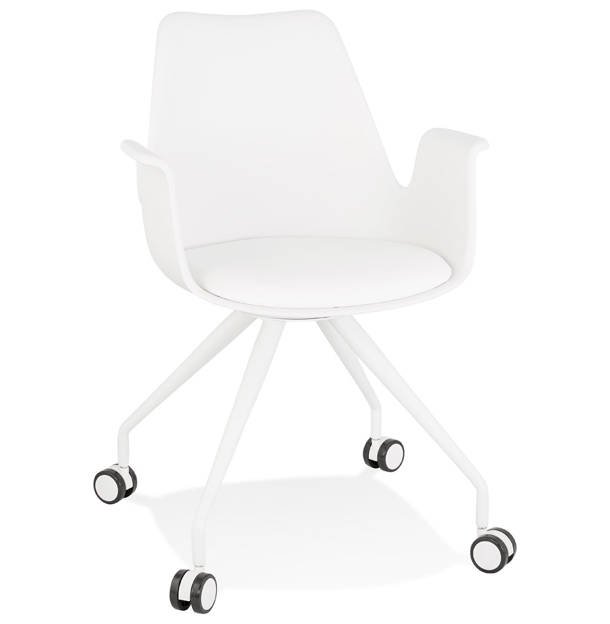 kokoon design White 'SPLIT' office chair with armrests on casters